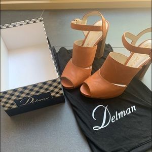 Delman stacked heels